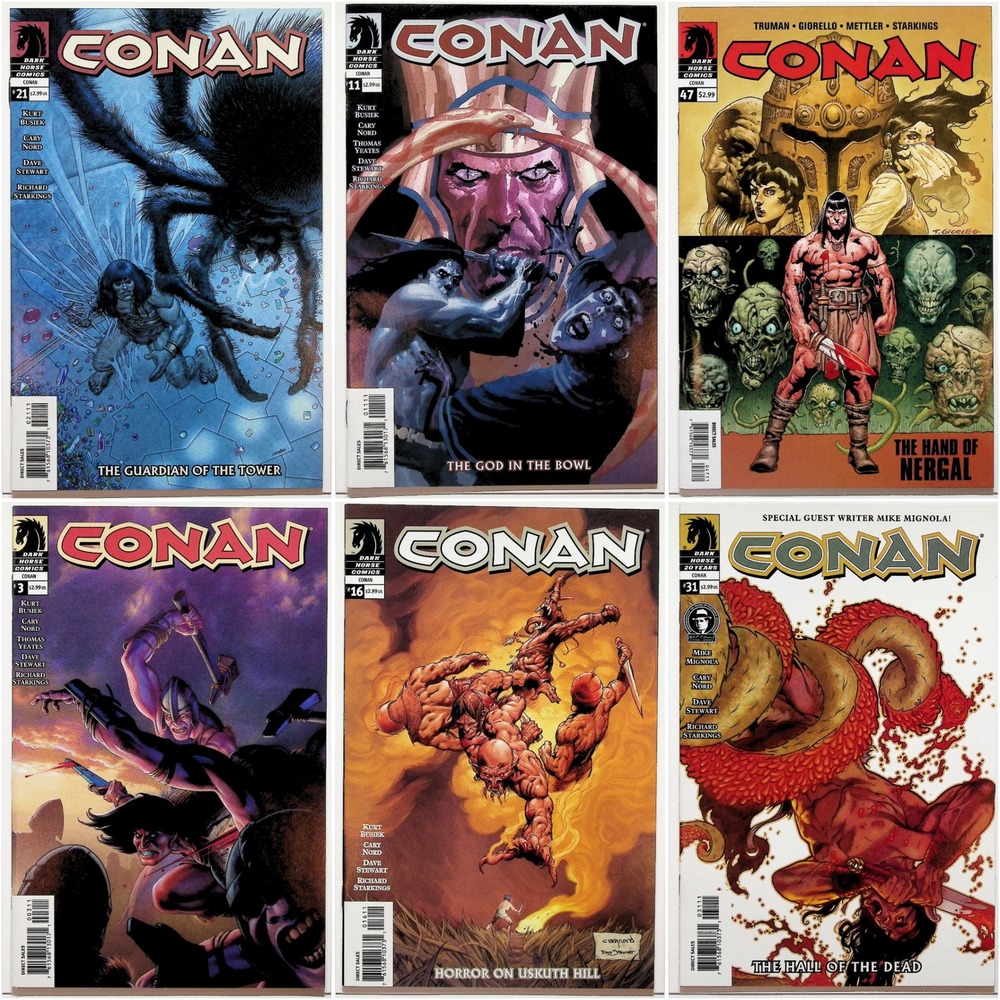 Conan Comic Book‎ Lot Dark Horse Comics Issues 3, 11, 16, 21, 31, 47